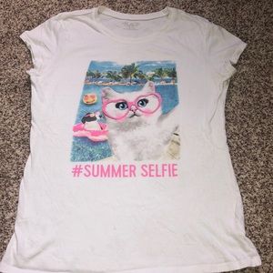 Girls shirt TCP XL 14 #summer selfie cat on beach